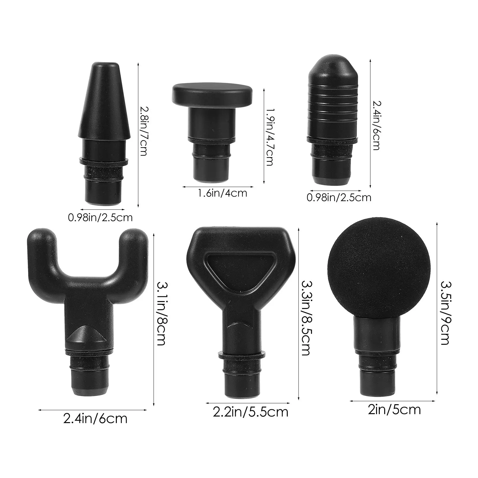 1Set Massager Heads Replacement Portable ABS Adapter for Muscle Relaxation Gym Fitness Athlete Body Massage Tool