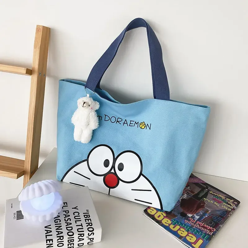 Doraemon Large Capacity Canvas Bag Cartoon Portable Shopping Bag Portable Commuting Large Bag Holiday Gift Animation Peripherals