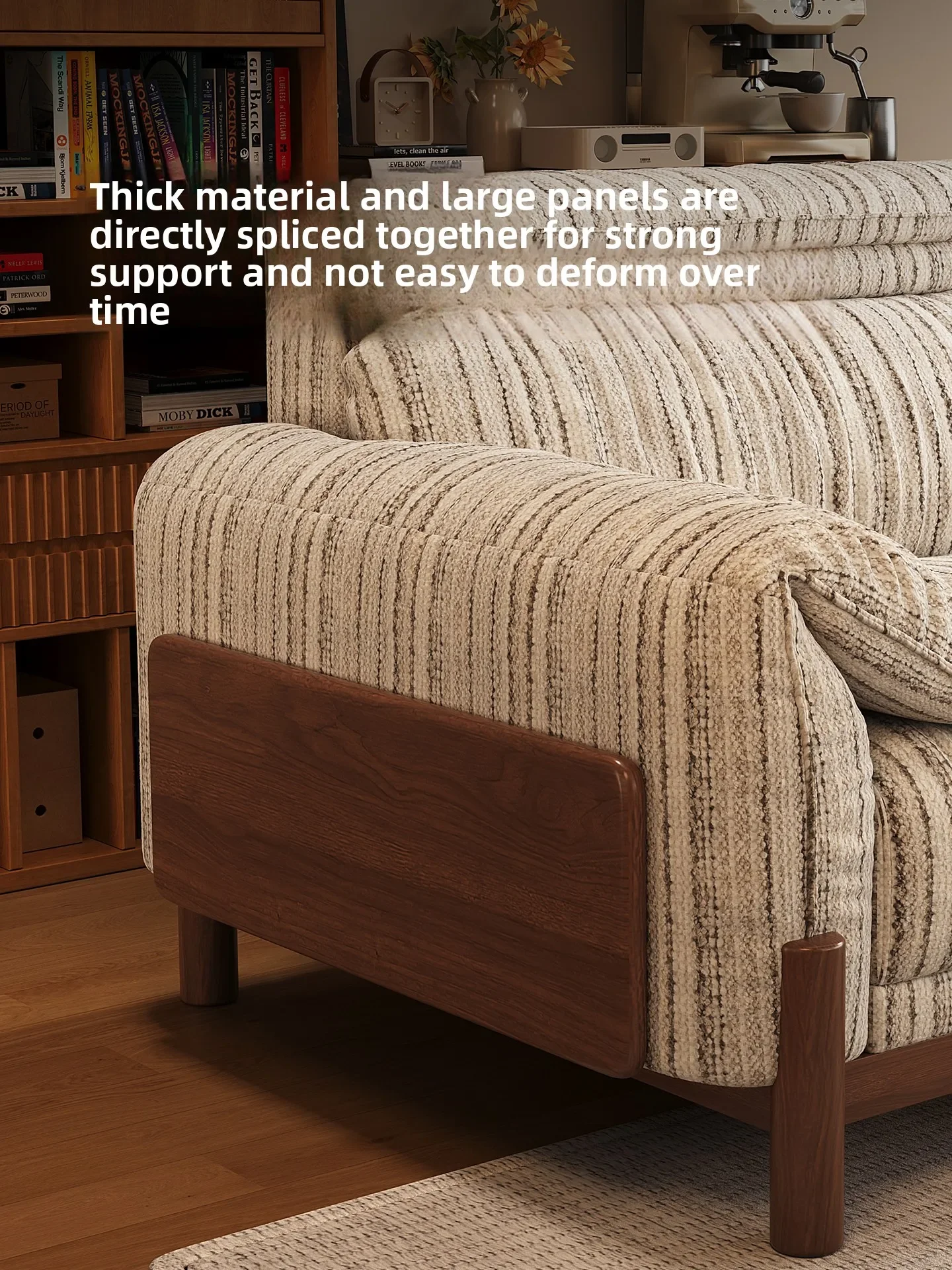 Yjq3 solid wood medieval fabric sofa living room small apartment straight row chenille sofa