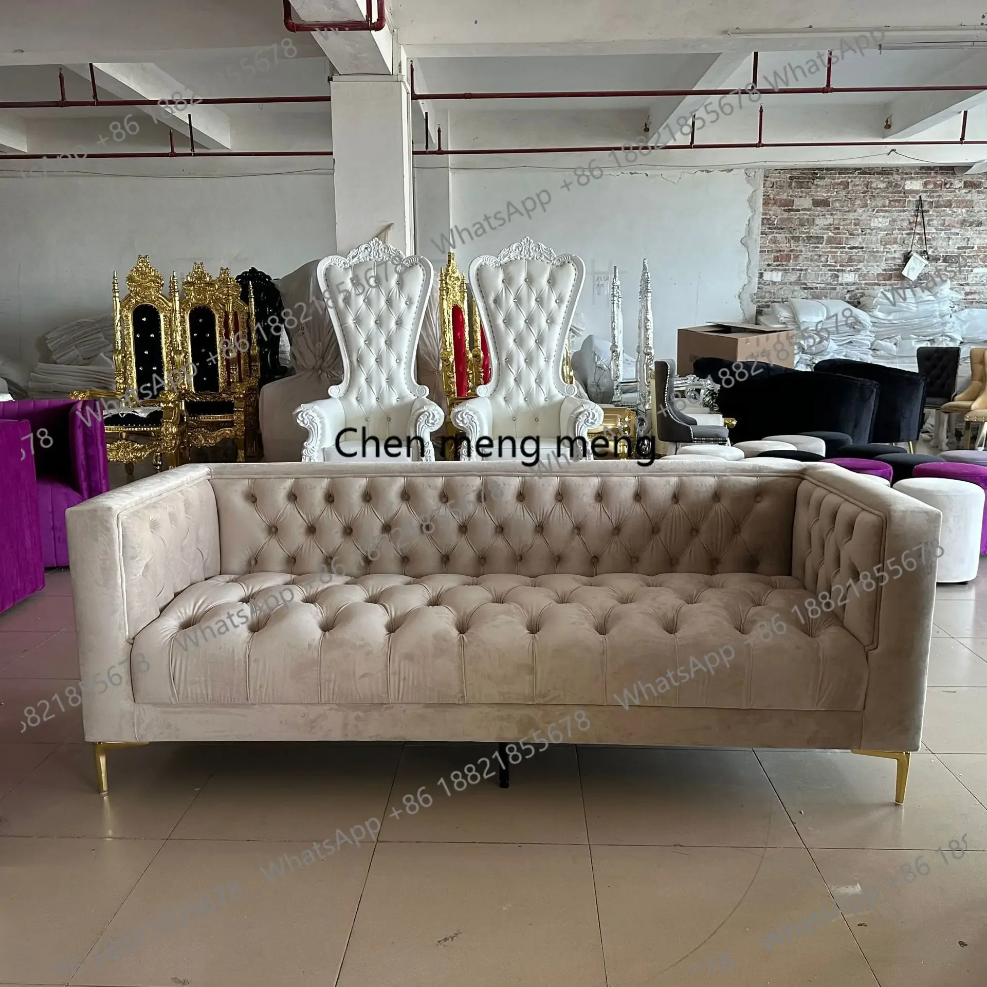 B178 Light luxury large apartment living room buckle combination sofa modern simple designer club fabric sofa