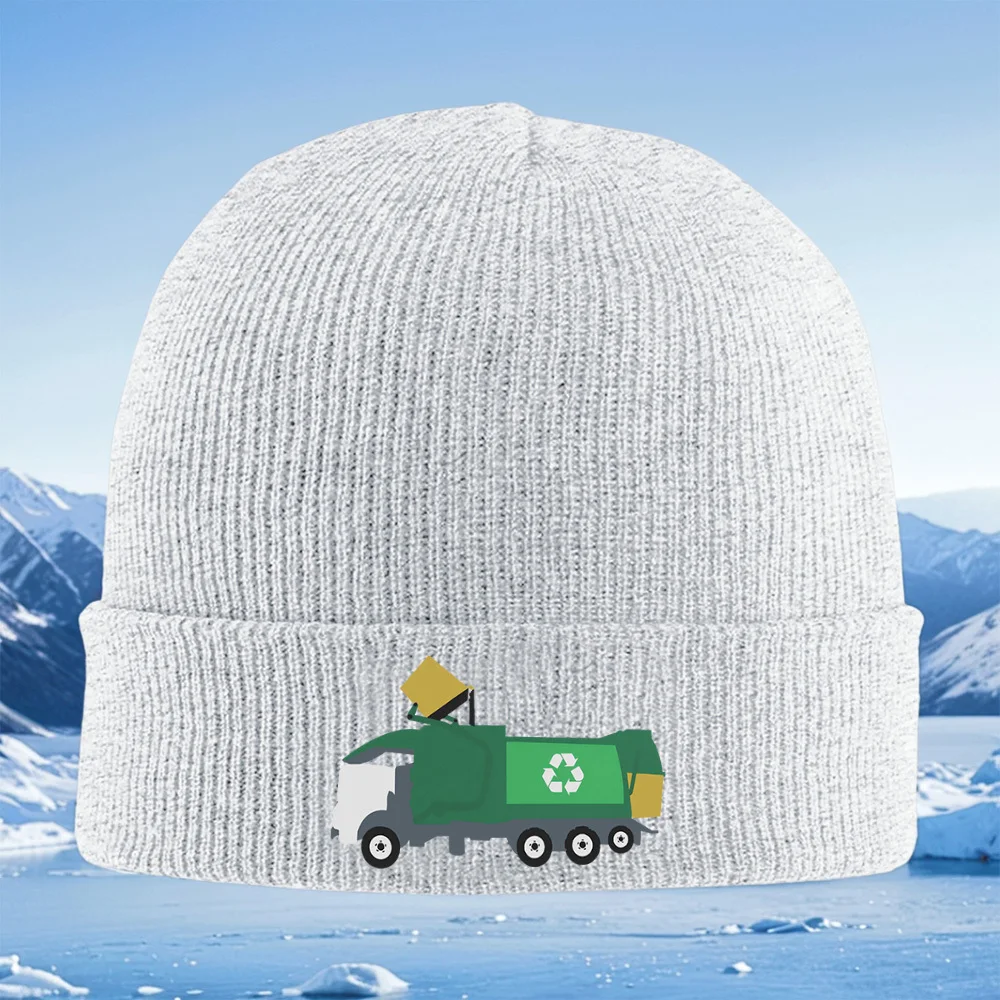 إعادة تدوير الرمز على شاحنة خضراء الرجال النساء للجنسين محبوك قبعة قبعة صوفية قبعة الشتاء الحرارية الدافئة عيد الميلاد ركوب الدراجات في الهواء الطلق Hik #3