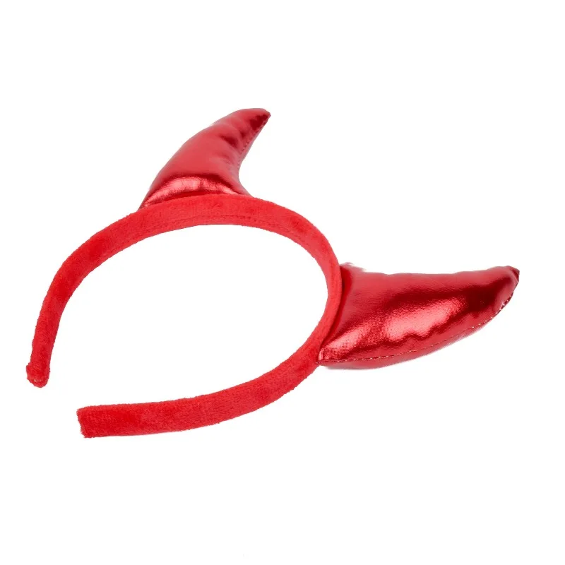 2-piece Set: Red Cartoon Ox Horn Headband + Trident Prop, Kids' Accessory for Stage Shows, Birthday Party & Photo Decoration view 4