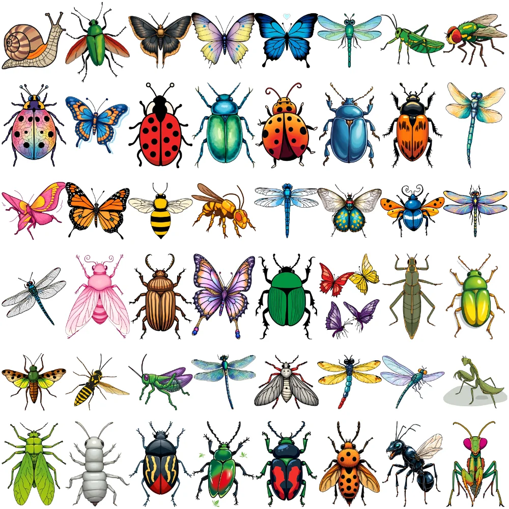 

54 Pcs Temporary Tattoo Stickers Insects Design Waterproof Body Art Arm Tattoo Stickers Disposable Butterfly Fake Tattoos
