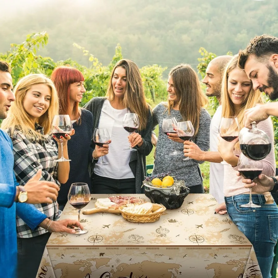 3 Pcs Adventure Awaits Tablecloth Travel Party Decorations Bon Voyage World Map Table Cloth Plastic Disposable Table Cover for