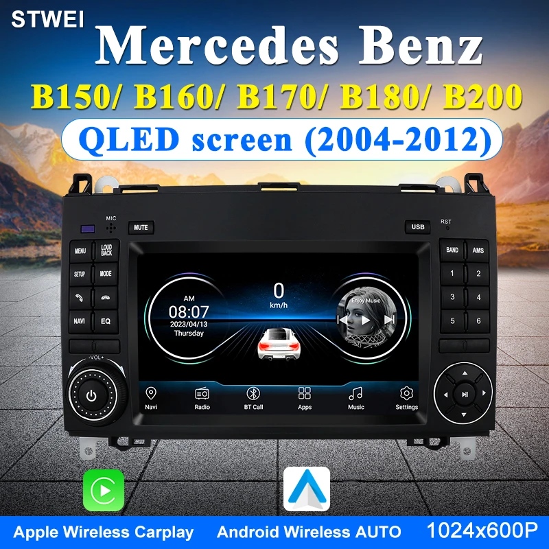 

Android 12 For Mercedes Benz B150 B160 B170 B180 B200 Car Radio Multimedia Player GPS Navigation Wireless Carplay QLED Screen