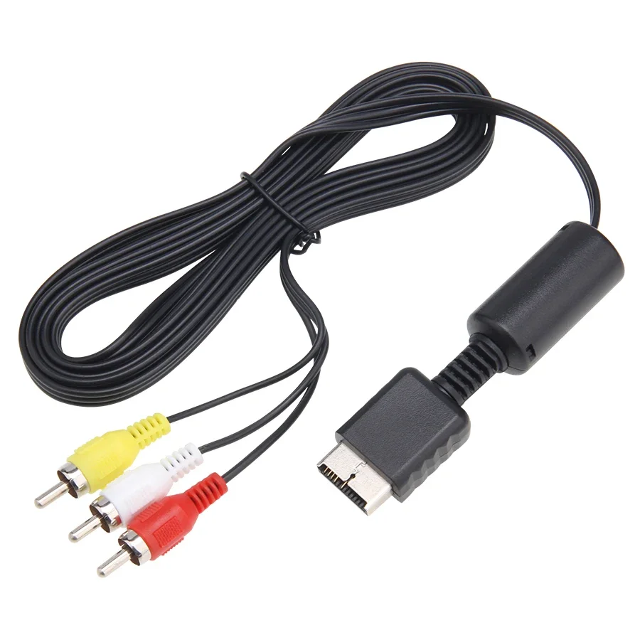 300pcs 1.8M 3RCA TV Adapter Cable AV Audio Video Stereo Cord Wire for Sony Playstation 2 3 PS2 PS3 Console Gamepad Cables