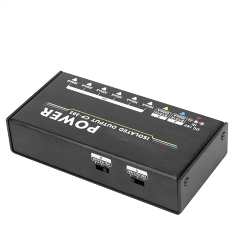 M09K CP-202 مصدر طاقة بدواسة تأثير الجيتار يتميز بـ 18 وات 8 منافذ إخراج 9 فولت/12 فولت/15 فولت/18 فولت مع محول ومستويات جهد 10 كابل #6