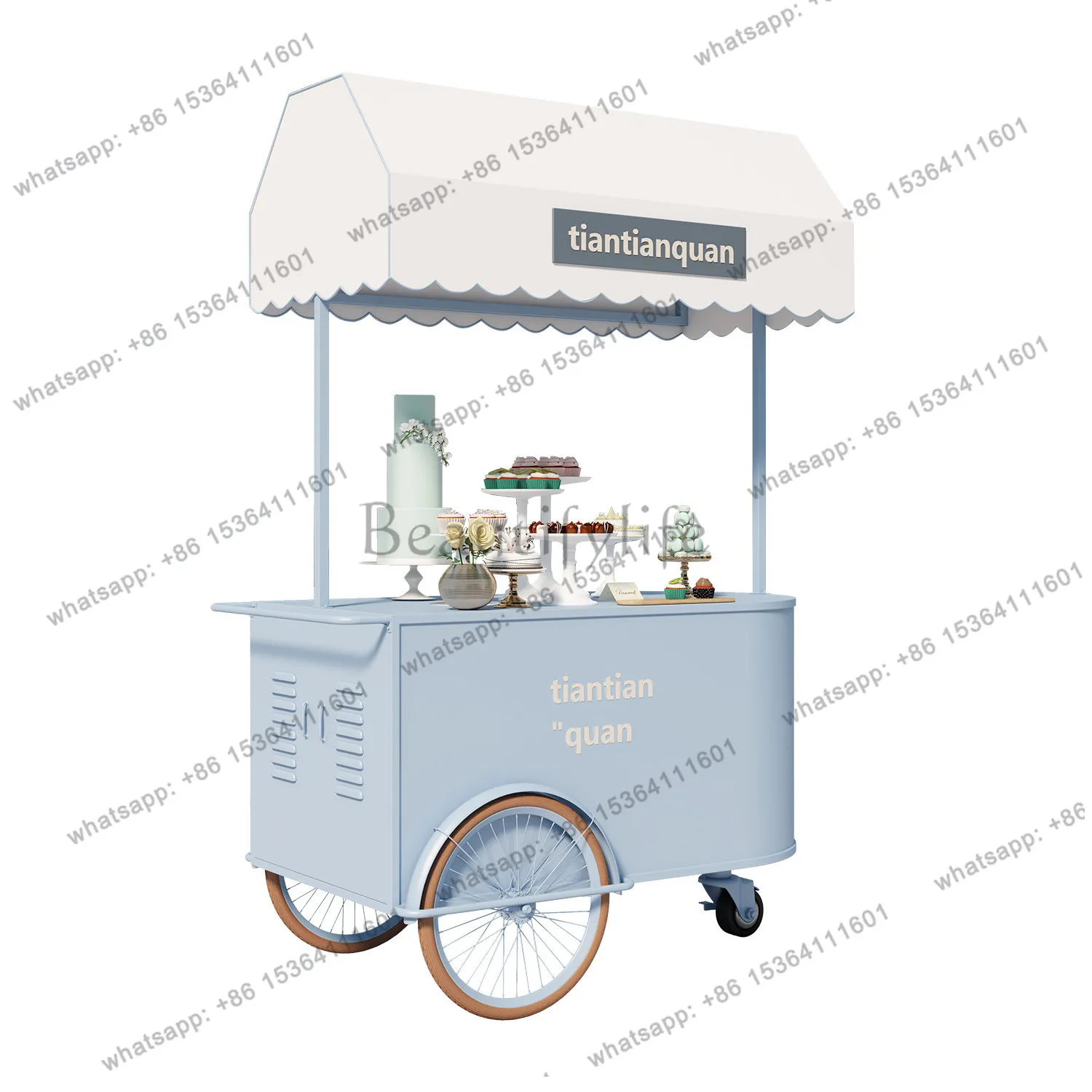 Outdoor market stall trolley snack milk tea shop cold drink dining car
