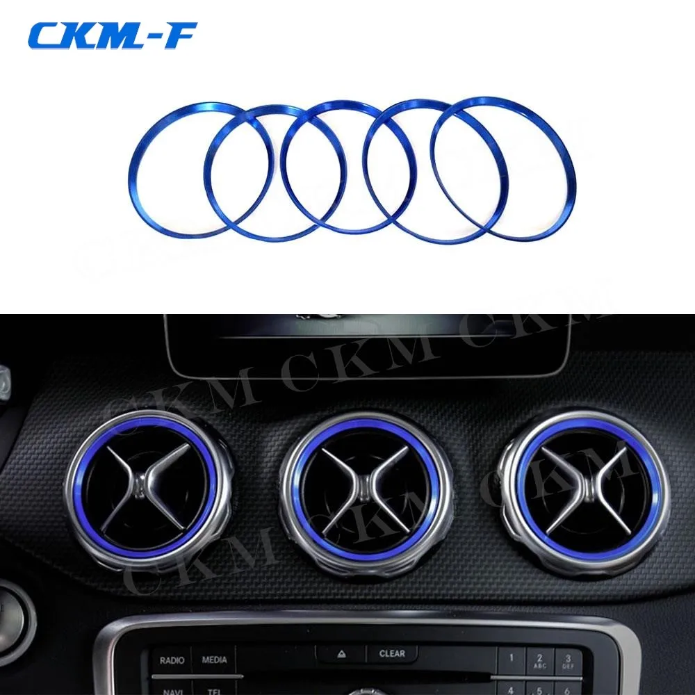 

5PCS Air Condition Air Vent Outlet Ring Cover Trim Decoration for Mercedes Benz A B CLA GLA Class W176 W246 C117 X156 AMG