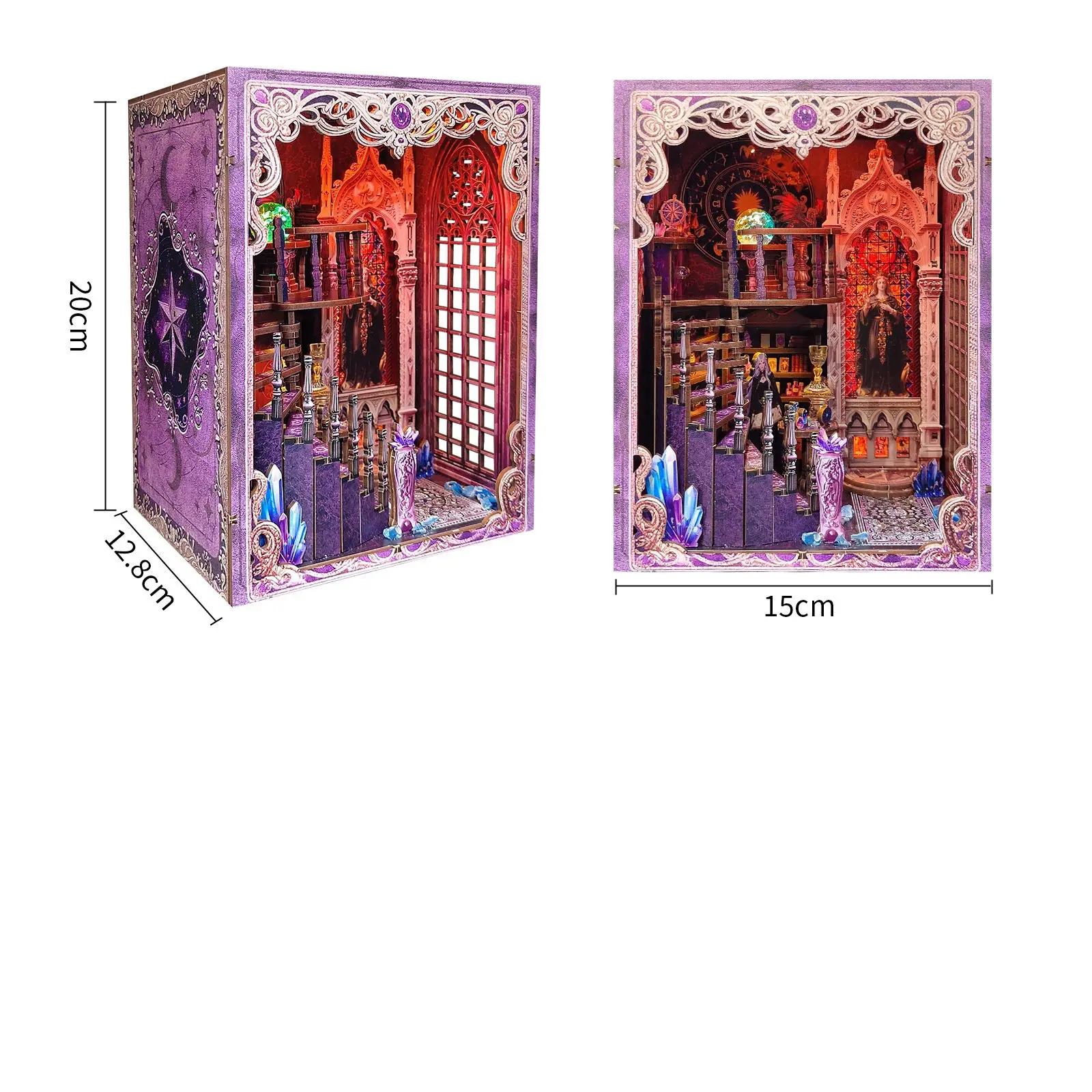 Nieuwe Tarot Card Society Book Nook DIY Kit - Handgemaakt puzzelscènemodel, miniatuurhuisspeelgoed voor creatieve montage