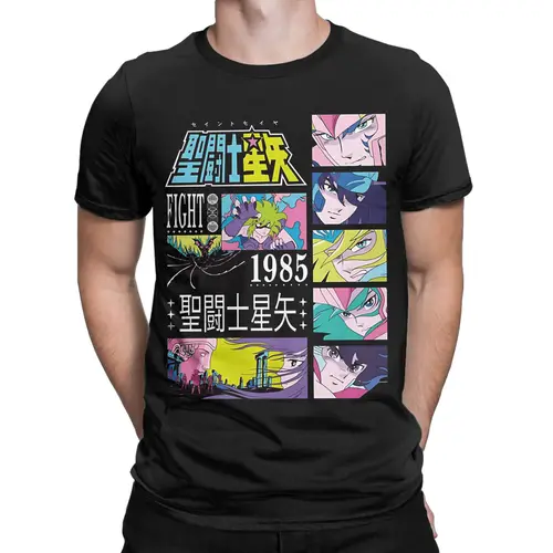 Imagen 2 del producto Camisetas para hombre Anime Saints Seiyas Vintage camisetas de algodón puro camisetas de manga corta cuello redondo Tops verano