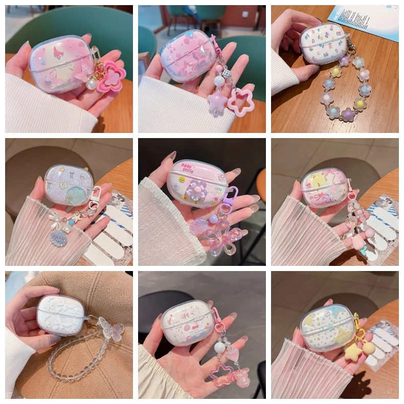 حافظة لهاتف هواوي Freebuds SE 4 ANC حافظة ملونة على شكل زهرة غطاء سيليكون لهاتف هواوي Freebuds SE4 ANC