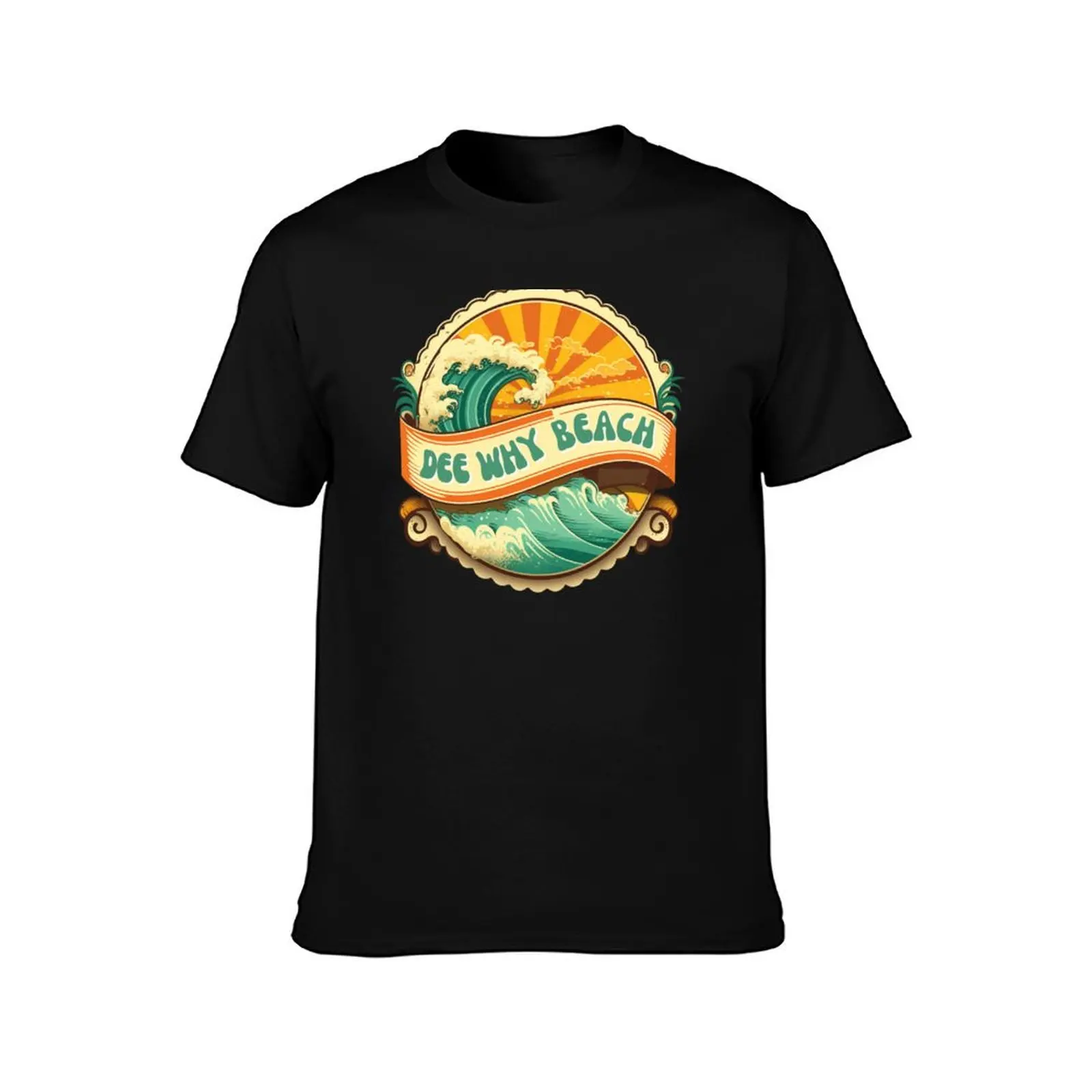 Dee Why Beach Retro T-Shirt Basic Simple Design Short Sleeve Shirt