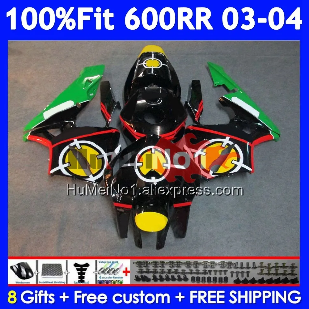 Injection For HONDA CBR600RR CBR 600RR 600F5 600CC 40No.31 Green black CBR600F5 CBR 600 CC CBR600 RR F5 2003 2004 03 04 Fairing