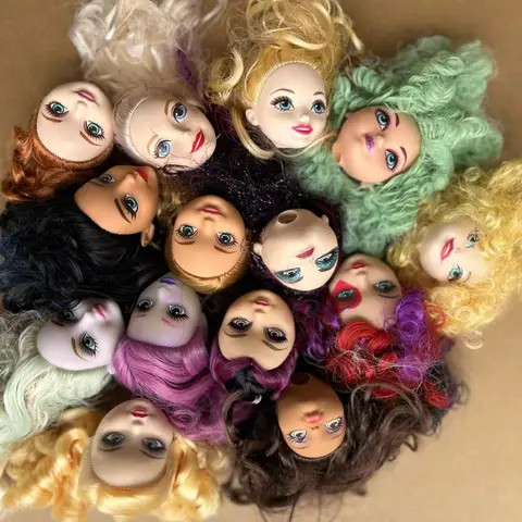 Monster Doll Heads with Multi-Color Hair And Skin Doll Parts Accessories for Collectible Original Doll Figure Toys