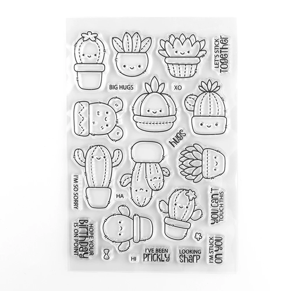 Cactus Plant Clear Stamps and Cutting Dies For DIY Craft Making Card Photo Album Scrapbooking Decoration Template Art Decoration