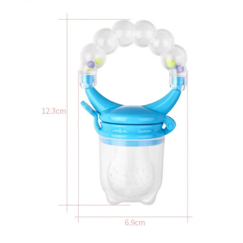 Baby Food Nibbler Feeding Spoon Bell Ring Juice Extractor Pacifier Chew Silicone Gum Fruit Vegetable Bite Eat Auxiliary Bottles view 4