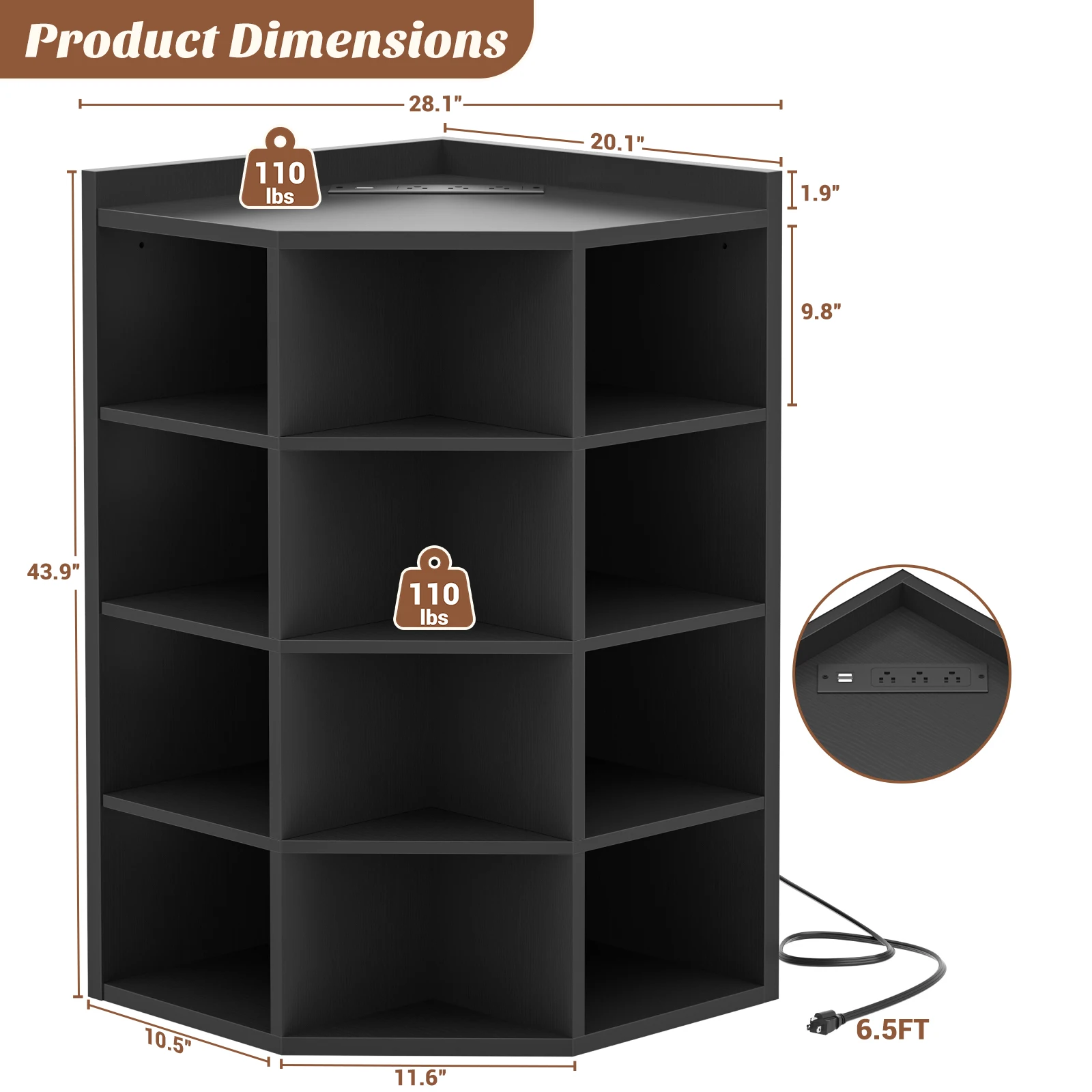 Estante de Canto Aheaplus de 5 - Office Furniture Dimensions avaliação e preço
