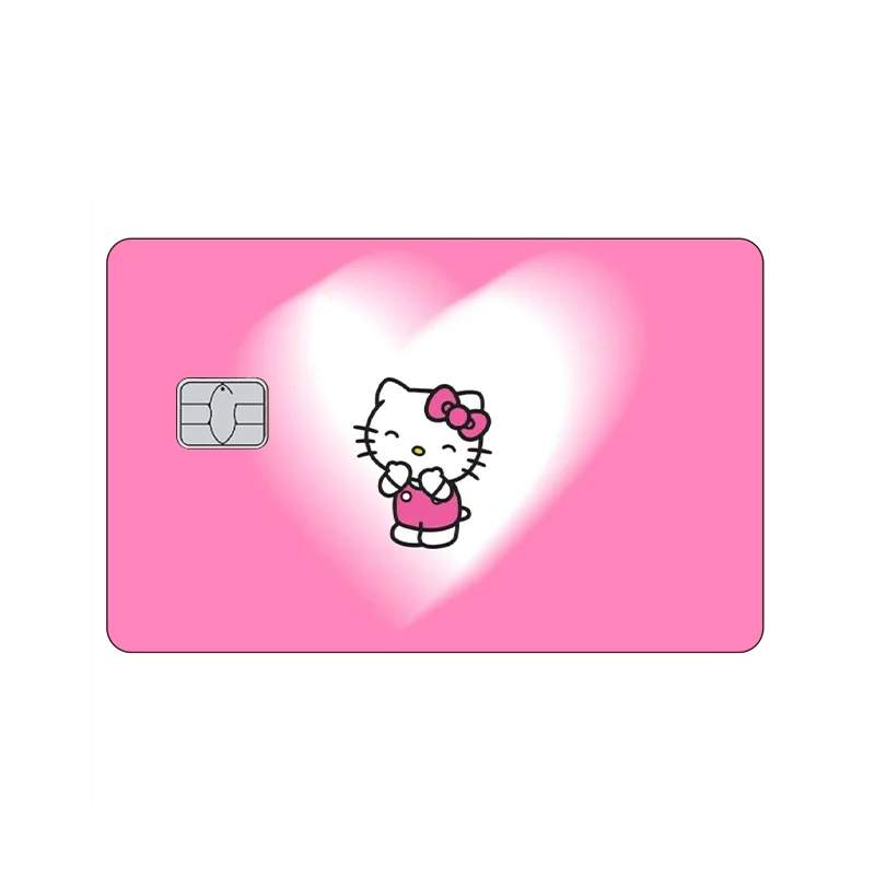 New Sanrios Kawaii Cartoon Hello Kitty Cinnamoroll PomPom Purin Credit Card Skin Stickers for Small Big No Chip Metro Cards Skin