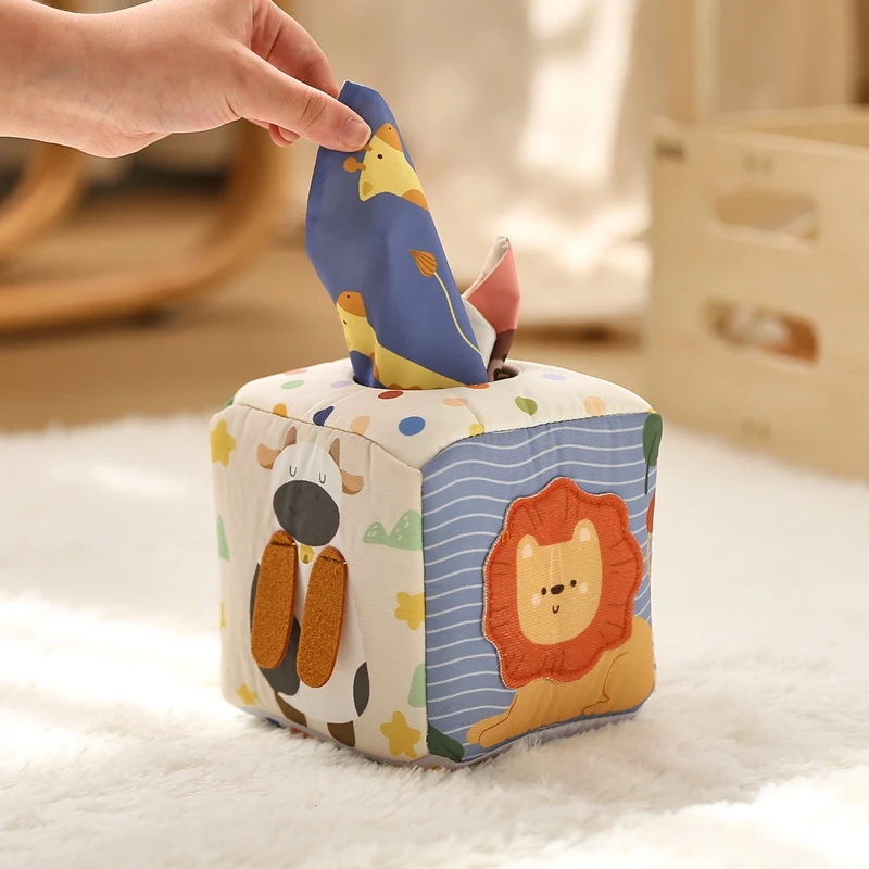 Baby Montessori Toy Magic Tissue Box Educational Learning Activity Sensory Toy For Kids Finger Exercising Busy Board Baby Game