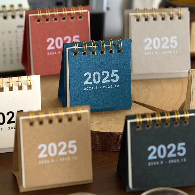 2025 Calendar Delicate Simple Desk Refreshing Mini Desktop Note Coil Calendar Book Office School Supplies kids Stationery gift