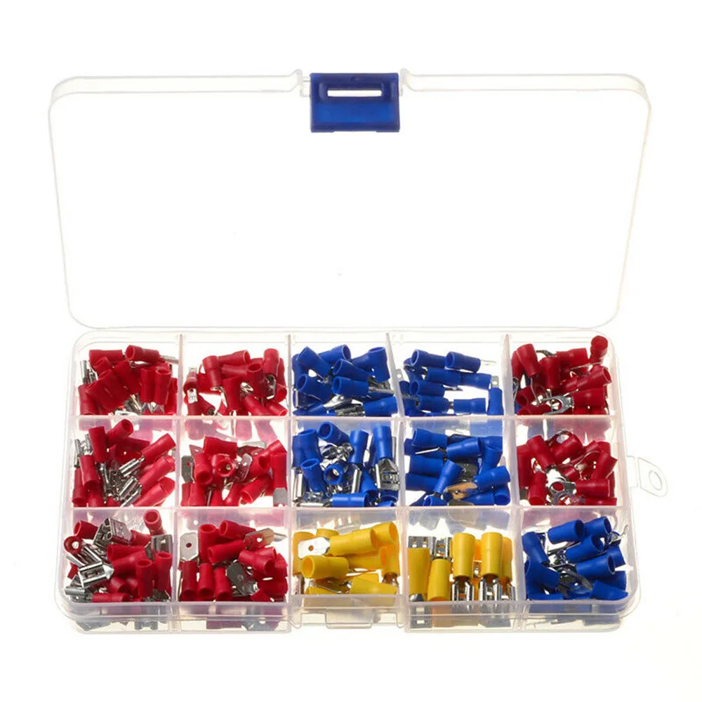 280PCS Assorted Spade Terminals Insulated Cable Connector Electrical Wire Crimp Butt Ring Fork Set Ring Lugs Rolled Kit
