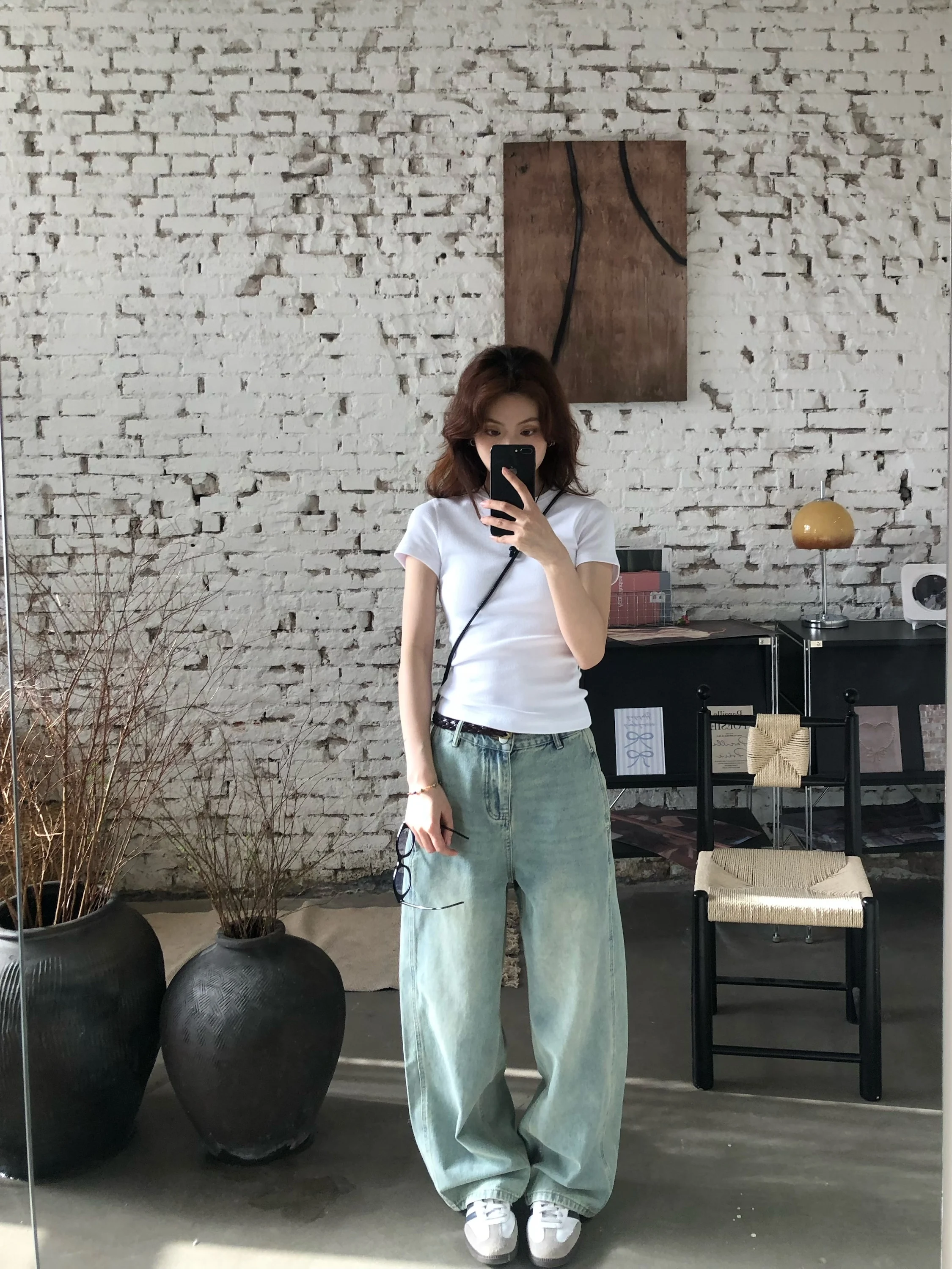 

7arewill Light Wa винтажные свободные женские джинсы повседневные прямые широкие джинсовые брюки с высокой талией хлопковые эластичные джинсы