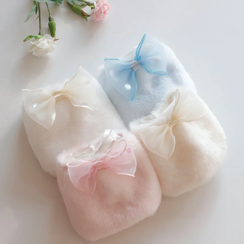 Damska zimowa bawełniana ciepła bielizna, puszyste, urocze, słodkie majtki w stylu księżniczki z kokardką, lolita, seksowne, koronkowe, ażurowe, na ramiączkach.