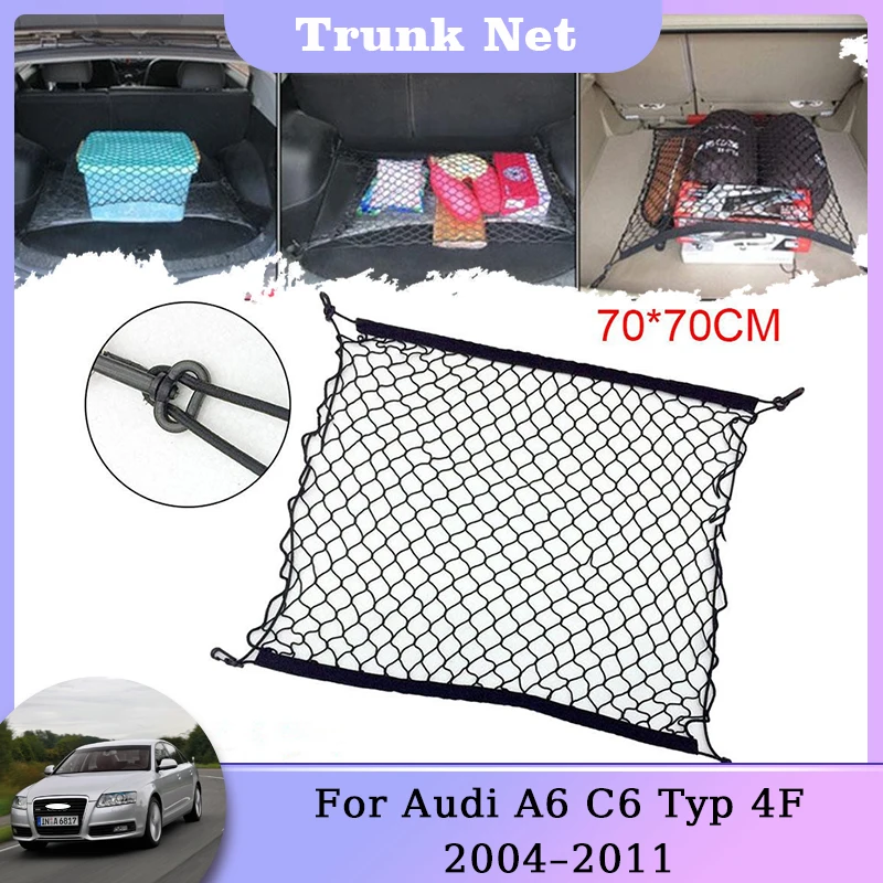 

Trunk Storage Net For Audi A6 C6 Typ 4F MK3 Sedan Avant 2004 2005 2006 2007 2008 2009 2010 2011 Nylon Mesh Car Rear Luggage Auto