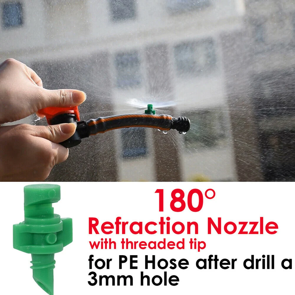 50PC 90/180/360 Degree Refraction Nozzle Sprinkler Head Thread Connection Garden Irrigation Mist Sprayer Spray Jet Greenhouse