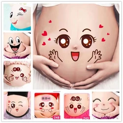 Belly Stickers Cute Photography Props Woman Pregnant Smiling Face Belly Stickers Mum Maternity Accessories