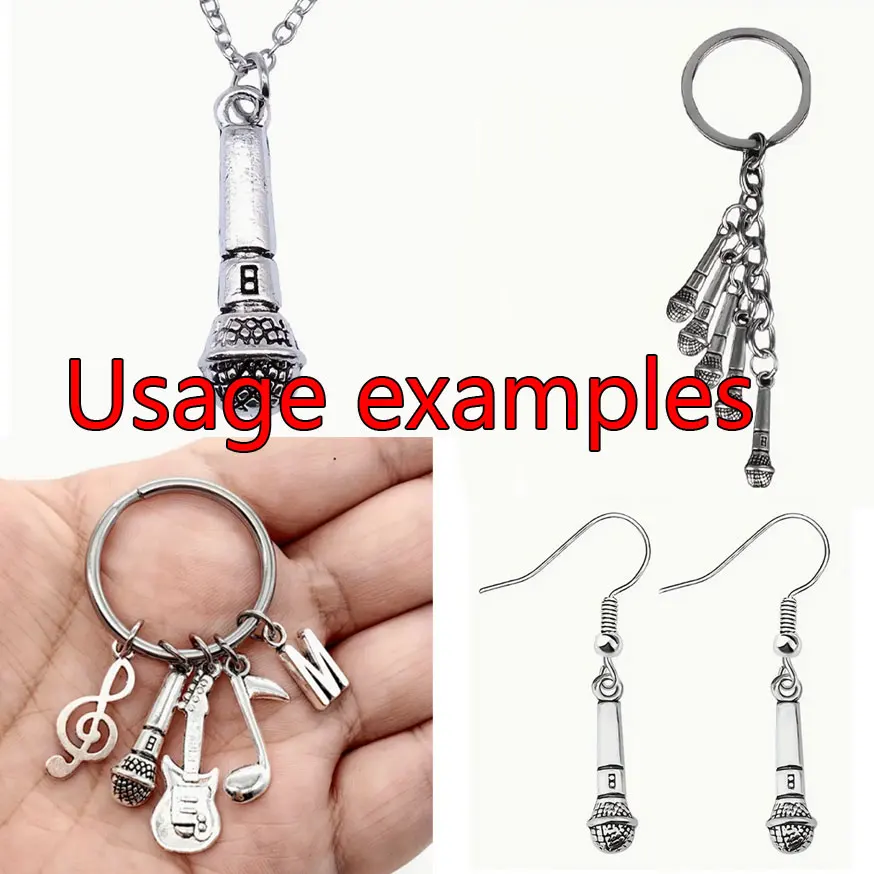 10/20pcs Zinc Alloy Microphone Shape Charms Singer Music Lover Pendants For DIY Jewelry Making Handmade Jewelry Craft Supplies