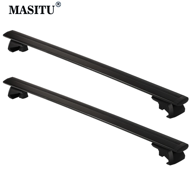 140cm Black And Silver Car Roof Racks Wing Bar Universal Auto Top Arc Shaped Aluminum Alloy Load Rod Premium Aerodynamic