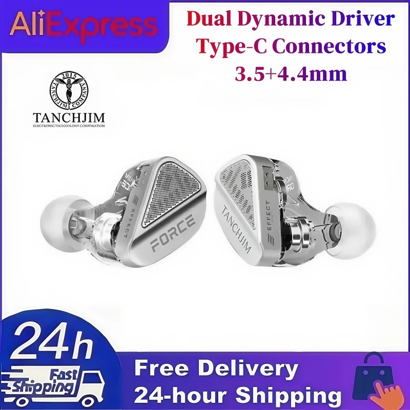 

TANCHJIM X Effect Audio Force HIFI in-Ear Wired Earphones Dual Dynamic Driver with Interchangeable 3.5+4.4mm & Type-C Connectors