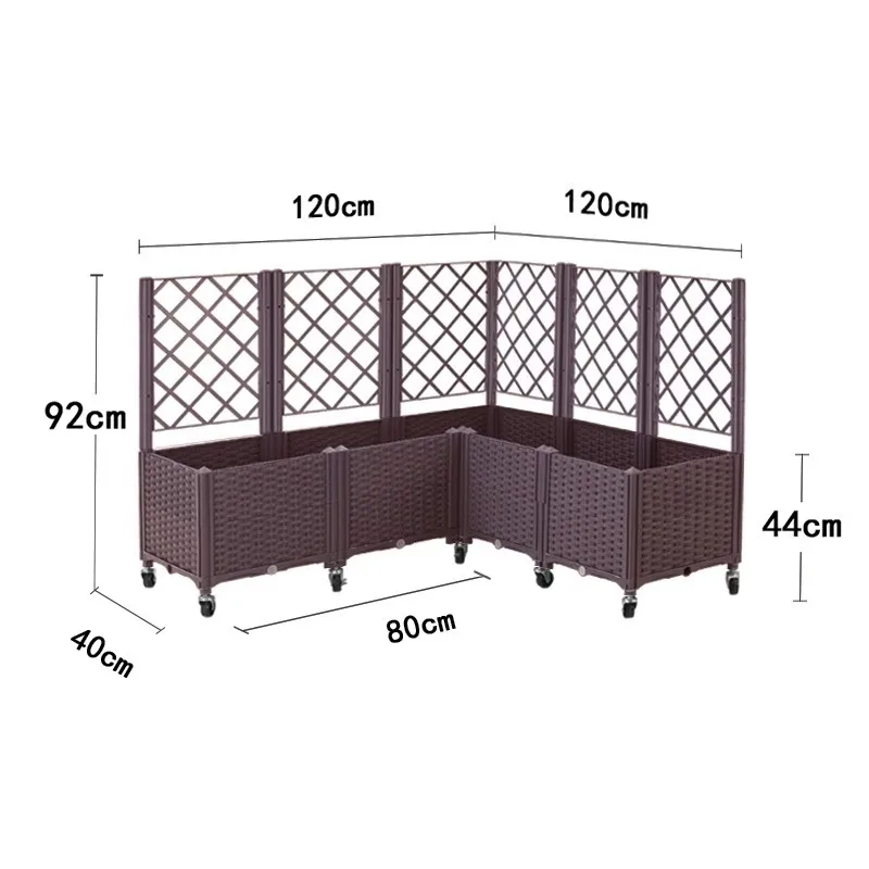 Splicing vegetable seeding box balcony flower box with fence fence climbing frame rose cucumber pumpkin vine climbing bracket