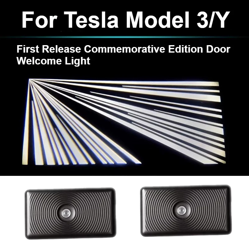 For Tesla Model Y Juniper 2026 Door Lights Model 3 Highland YL ModelX S Puddle Ultra-Bright Welcome Light Glass Film Negative