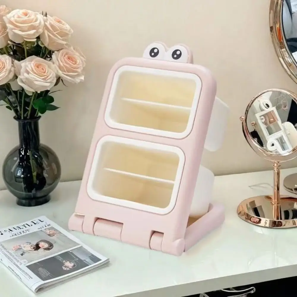 Removable Desktop Slanting Organizer Large Capacity Cartoon Slanted Pen Holder Sturdy Colorful Brush Storage Container