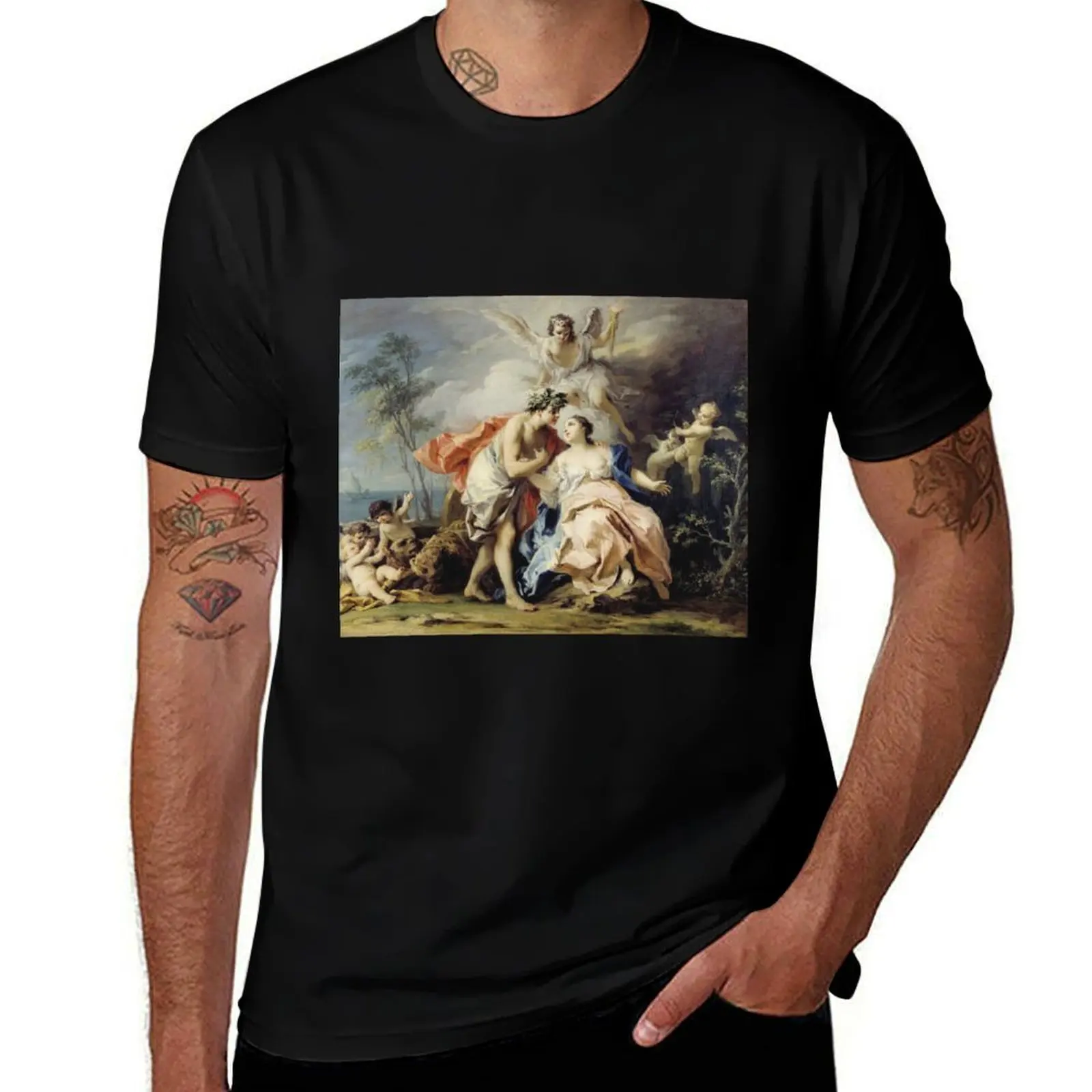 

Jacopo Amigoni - Bacchus And Ariadne T-Shirt designer shirts summer 2025 croswit shirt man mens funny t shirts