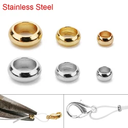 100pcs 2 2.5 3 mm Stainless Steel End Crimp Beads Cover Round Stopper Spacer Beads Lot For DIY Necklace Jewelry Making Supplies