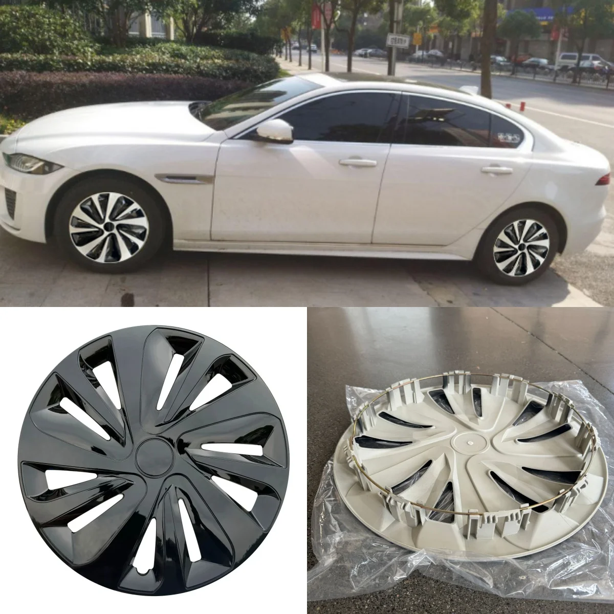 4pcs 15 Inch Car Hubcaps Blue Black/Red Black Wheel Rim Covers Universal Auto Tire Trim Replacement for Compact Cars SUVs Trucks