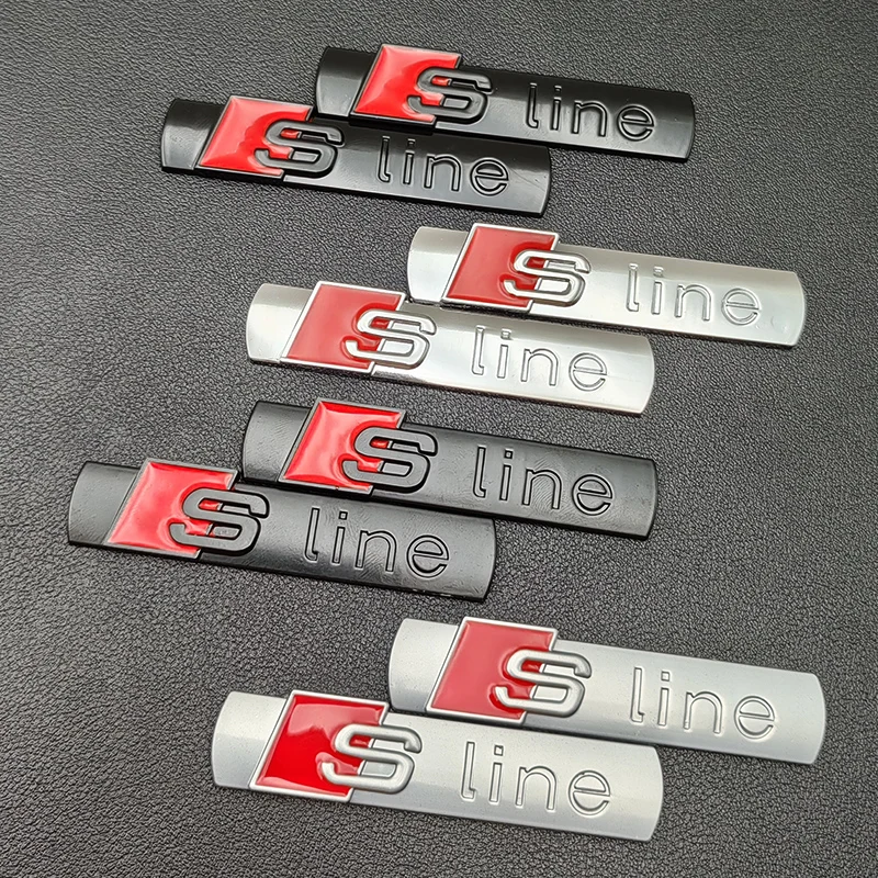 2pcs 3D Metal Sline Logo S LINE Emblem Car Fender Badge Sticker For Audi A1 A2 A3 A4 A5 A6 A7 Q2 Q3 Q5 Q7 SQ5 RS5 TT Accessories