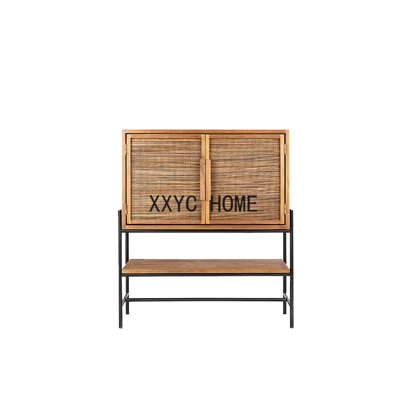 

LBX массив дерева, краска, железные ножки, сервант, шкаф для хранения, две двери, три двери, пальмовый лист, ручная работа