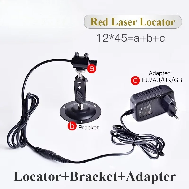Set 12*45 635nm 10mw Focusable Beam Cross Laser Red Light Positioner Red Laser Cross Locator For CNC Woodworking Marking Machine