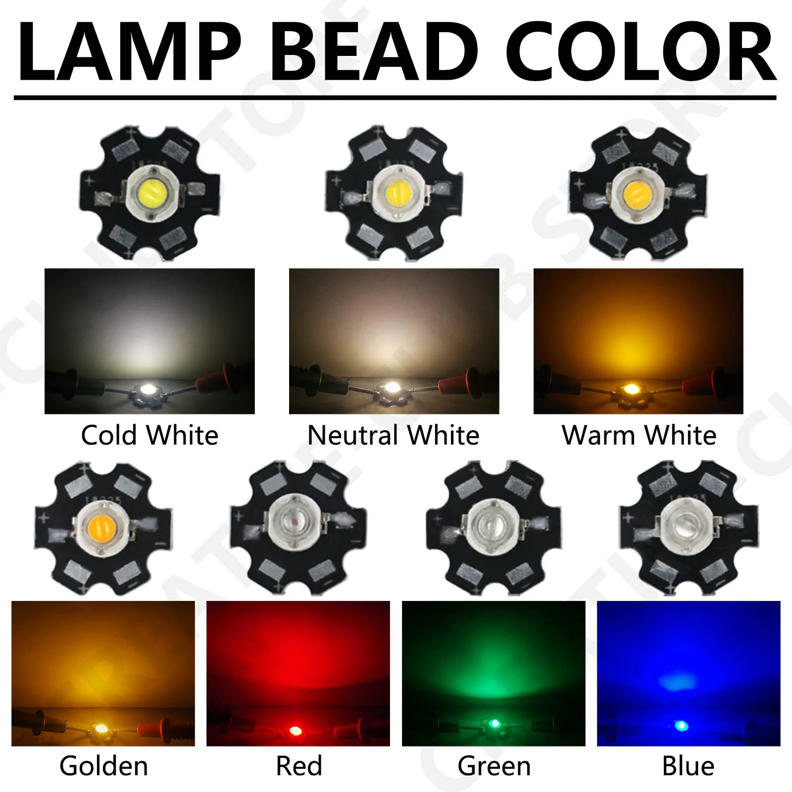 10 قطعة 1 واط 3 واط 3 فولت 20 مللي متر عالية الطاقة LED مع سلك رقاقة المصباح الكهربي PCB مع WireSMD COB الثنائيات 2000 كيلو 3000 كيلو 4000 كيلو 6500 كيلو أحمر أخضر أزرق #2