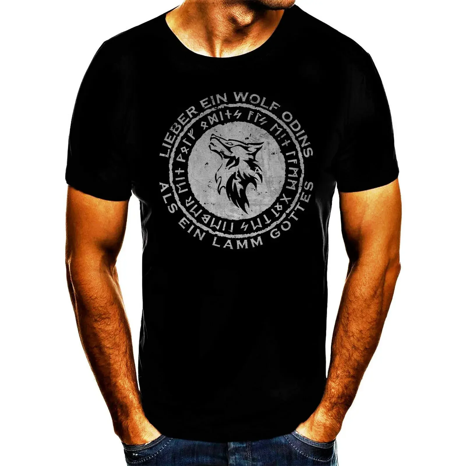 

I Would Rather Be Odin The Wolf Than The Lamb of God T-Shirt 100% Cotton O-Neck Short Sleeve Summer Casual Mens T-shirt