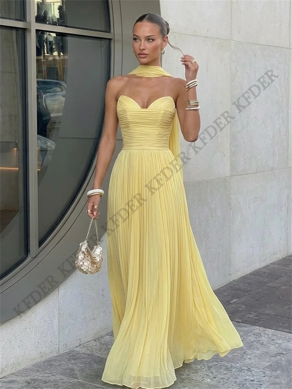 Sky Blue Prom Dress with Layers Party Dress with Scarf Evening Dress A Line Celebrity Gala Dress vestidos de fiesta Customized