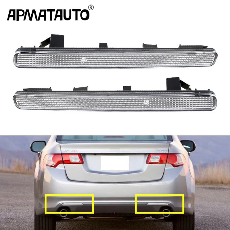 

2 шт. OE-Spec 33555-TL0-G01 прозрачный отражатель заднего бампера, автомобильные аксессуары для Acura TSX 2009-2014 годов (Euro Accord) без лампочек