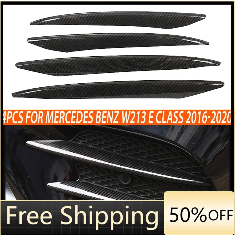 

Car Styling Front Fog Light Strips Air Intake Grille Cover Trim ABS For Mercedes Benz W213 E Class 2016-2020 Car Styling Front