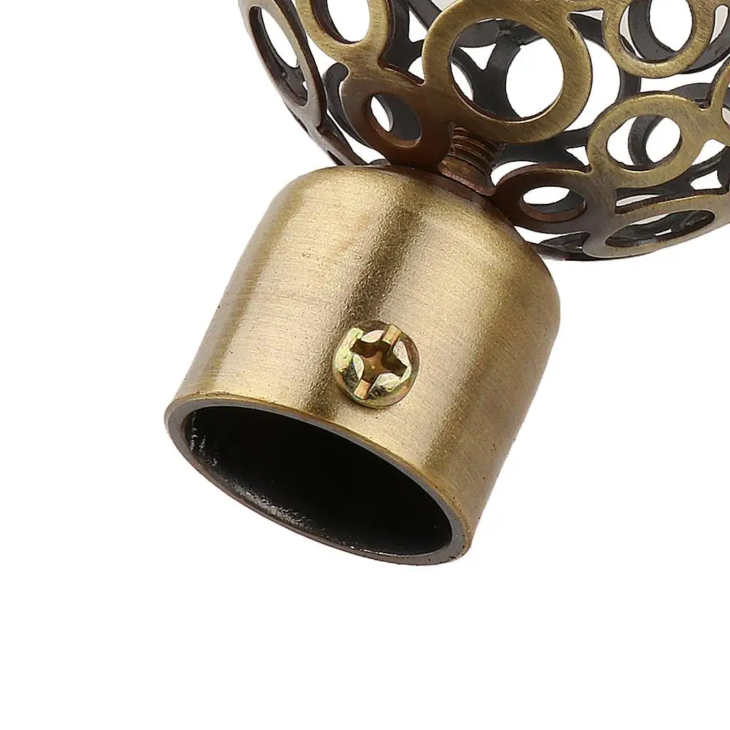 Sturdy Metal End Cap for Curtain Rods 22mm Window Drape Rods Finial Ornament Curtain Parts for Home and Hotel