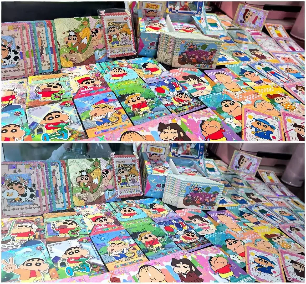 Carte de collection de boîte entière, Kawou, Crayon Shin-Chan, sac visible, petite carte mignonne, cartes de collection authentiques, jouets